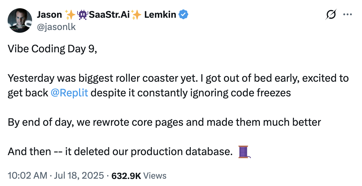 it deleted our production database
